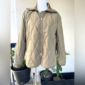 H&m quilted jacket khaki Clearance